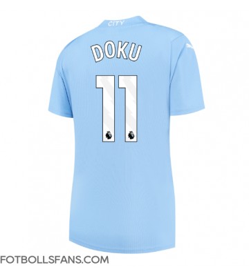 Manchester City Jeremy Doku #11 Replika Hemmatröja Damer 2023-24 Kortärmad